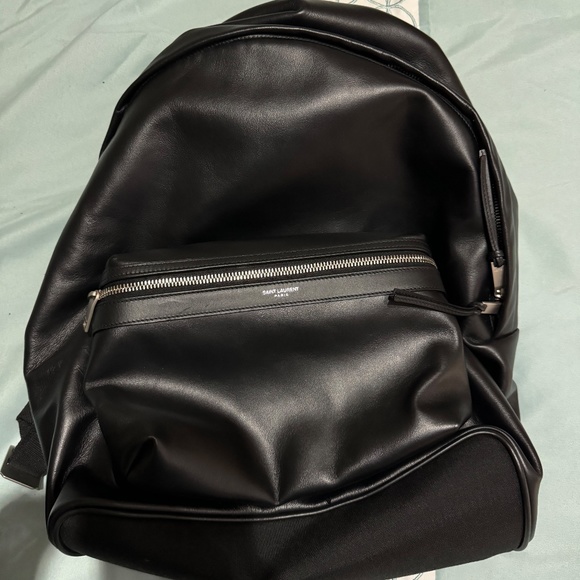 Saint Laurent City Backpack in Matte Black Leather - Picture 3 of 5